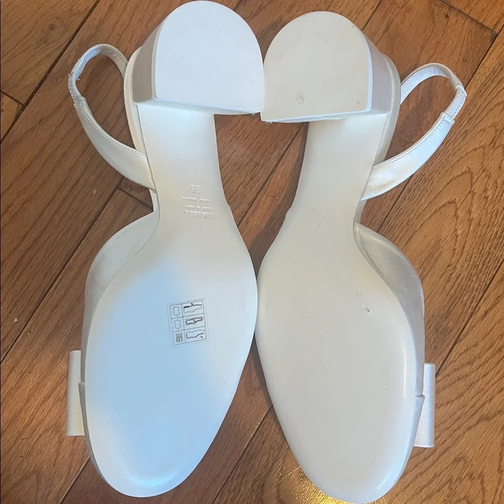 Loriblu Made in Italy: white satin slingback pumps with pearl and bow detail. - Picture 3 of 5